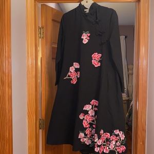 Embroidered floral swing dress/coat